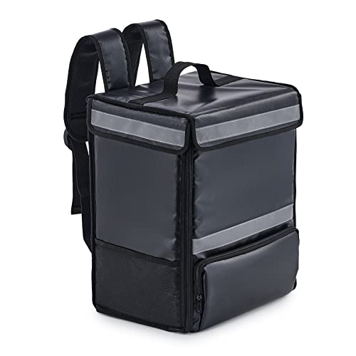 CO-Z 35L Food Delivery Backpack - Insulated Waterproof Delivery Bag for Hot & Cold Food, Large Capacity with Adjustable Dividers, 3 Compartments, Side Mesh Pockets, Durable & Ergonomic Design