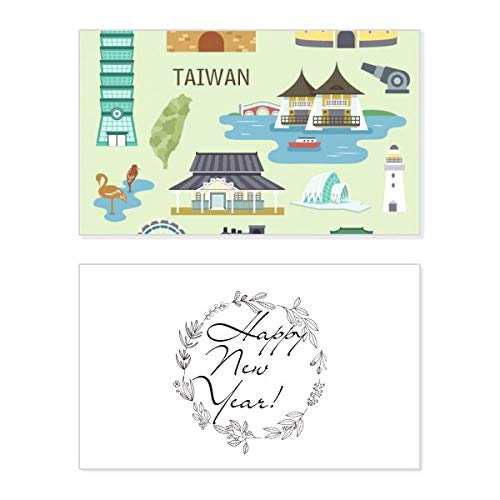 Tarjeta conmemorativa de Taiwán con mensaje de Año Nuevo del Templo de Confucio