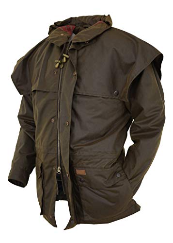 Outback Trading Company Men's Swagman Waterproof Breathable Cotton Oilskin Western Jacket with Adjustable Hood3