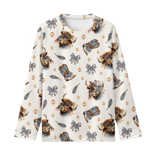 Image of Renewold Boys Girls Tees Kids T-Shirt Long Sleeve Crewneck T Shirts Casual Athletic Tops Clothing for Home School Travel