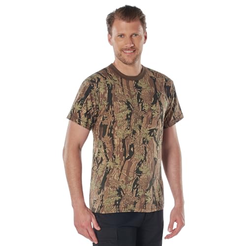Image of Rothco Camo T-Shirt | Men's Short Sleeve Camouflage Crew Neck Base Layer Rugged Outdoor Hiking Workout Gym Tee Shirt