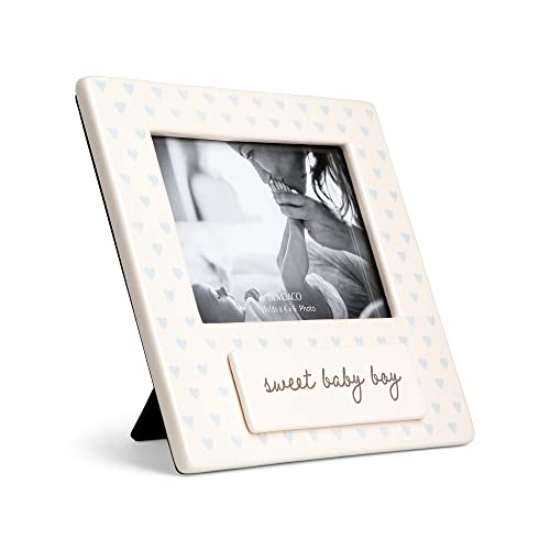 Demdaco 5004820085 Sweet Baby Boy Blue Holds 4 X 6 Inch Photo Ceramic Wall Or Tabletop Frame thumb #2