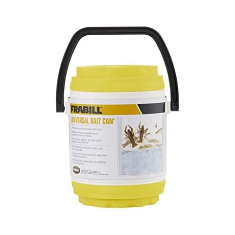 Frabill Dual Compartments Crawler Can, White and yellow Cover