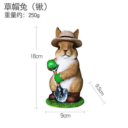 BRTTHYE 1Pcs Cartoon Bunny Rabbit Figurines Garden Decoration Outdoor Art Yard Animal Figurines Ornament