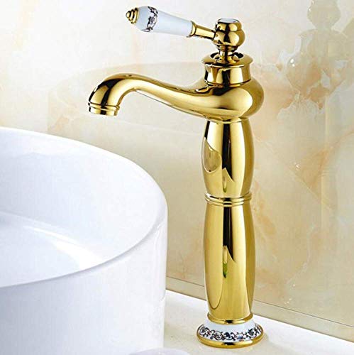 MTYLX Grifo de Agua, Faucet de Lavabo Antiguo Cuarto de Baño Frío Y Frío Fregadero Alto Mezclador Taps Sola Manija Vanidad Single Hole Mixer Agua Grifo Cover