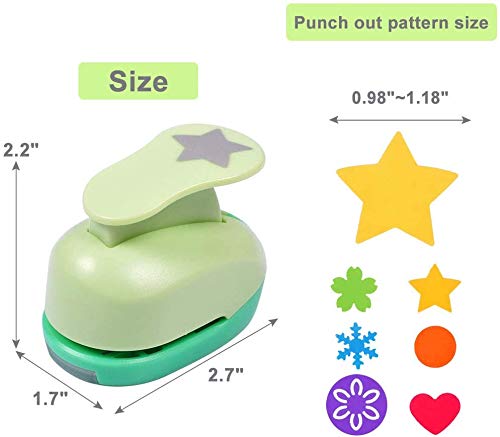 Ucec Craft Hole Punch, 6 Pcs 1 Inch Paper Punches For Crafting Hole Punch Shapes Hole Puncher For Crafts, Different Shape Crafting Designs For Crafting & Diy Projects #TOP1