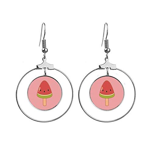 Créoles glace pastèque pendantes boucles d'oreilles légères anti-allergie