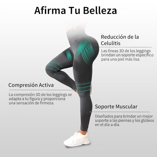 Mallas deporte mujer rios anticelulíticas con compresión 3D moldeadora 2