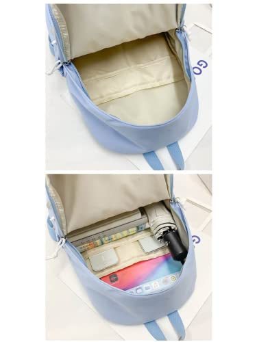 JHTPSLR Preppy Backpack Y2K Aesthetic Backpack Lambswool Stars Patchwork Backpack Cute Kawaii Stars Backpack Supplies Casual Daypack (Light Pink)4