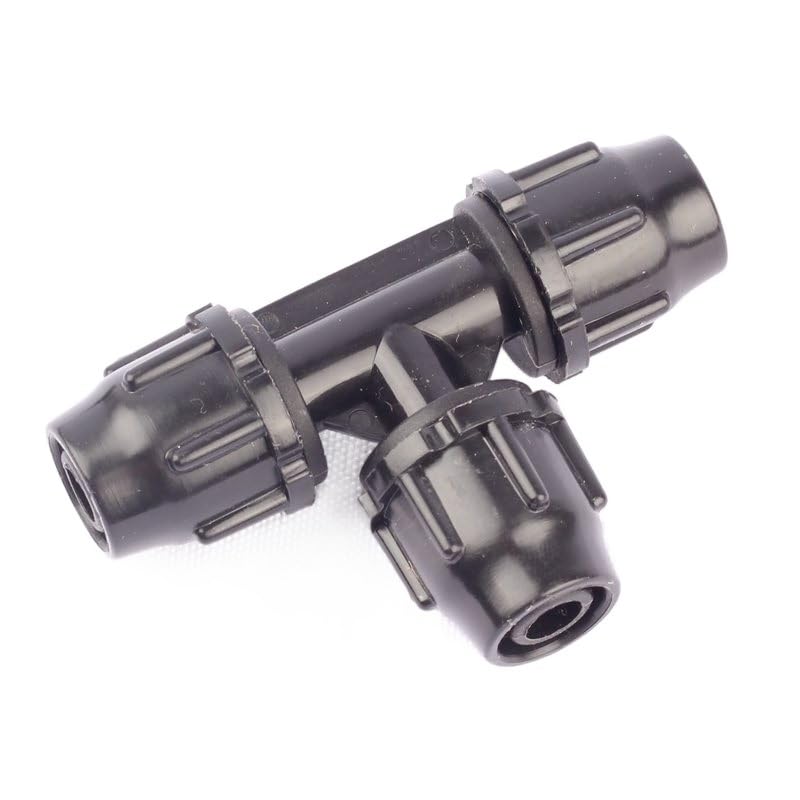 50 Uds 8/11mm manguera de jardín bloqueo de rosca conector en T igual Micro sistema de riego por goteo piezas accesorios divisores de tubería