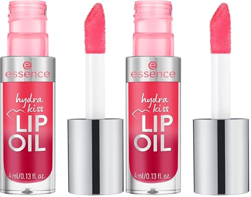 Image of Essence hydra kiss LIP OIL 03 Pink Champagne, lip oil, pink, hydrating care, high shine, comfortable feel, 4 ml (Pack of 2)