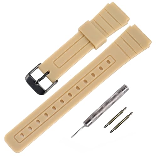 TPUEHb`Xgbv̌p Casio F-91W/F-84/F-94/F-105/F-108/A-158pohijEpj (Khaki/Black Buckle)