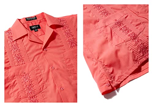 Omegatux Mens Omega Cuban Guayabera Short Sleeve Shirt Wedding Cigar Beach Bartender Casual thumb #3