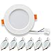 Produktbild Kimjo LED Einbaustrahler Flach 9W 620LM 6500K Kaltes Weiß Deckeneinbauleuchte, Entspricht 90W Glühlampe, AC185-265 V, Nicht dimmbar LED Spots Einbauleuchte 6 Stück für Wohnzimmer Schlafzimmer Küche