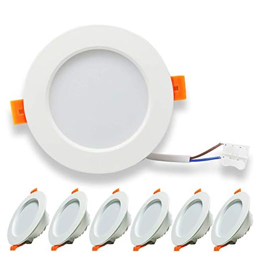 Kimjo Foco LED Empotrable Techo 9W(equivalente 90W), Blanco Frio 6500K 620lm LED Empotrable Techo Redondo, 37mm Ultraslim Lámpara de Techo, AC 185V-260V, para Dormitorio Sala de Estar Cocina 6 Pack