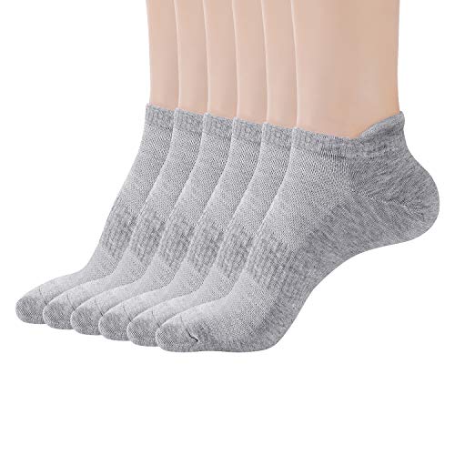 KKSSQUEEN Womens & Mens Ankle Socks Low Cut Athletic Sports Running Cushioned Tab Socks 6 Pack