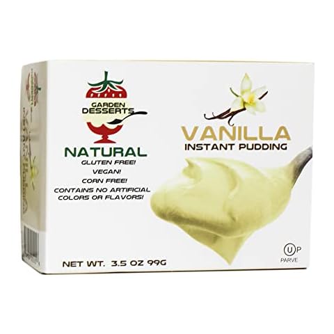 Instant Vanilla Pudding Mix - All Natural Vanilla Pudding Mix by Garden Desserts | Quick Vegan Dessert, Gluten Free, Kosher 4 Oz (3 Pack, Vanilla) Cover