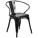 Flash Furniture Black Metal Indoor-Outdoor Chair with Arms