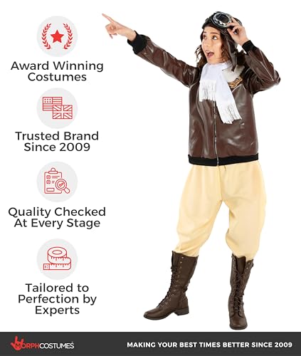 Disfraz Amelia Earhart para niñas, piloto talla Large miniatura 5