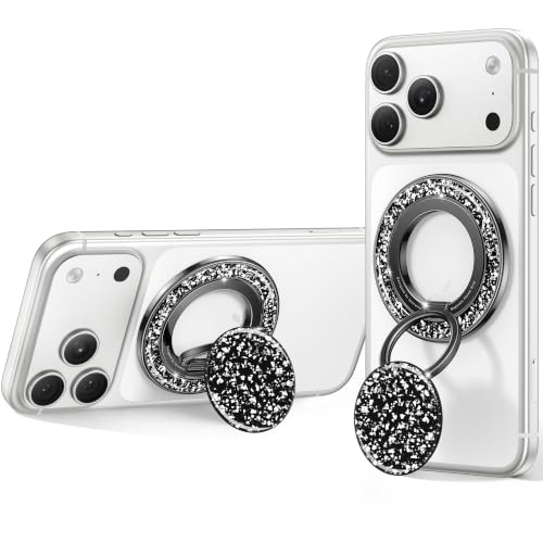 Image of SYNCWIRE for MagSafe Phone Grip, Sparkly Magnetic Phone Ring Holder | 360 Rotation, Glitter Phone Grip Finger Holder Stand Kickstand Bling Bling, for iPhone 17 16 15 14 13 12 Pro Max MagSafe
