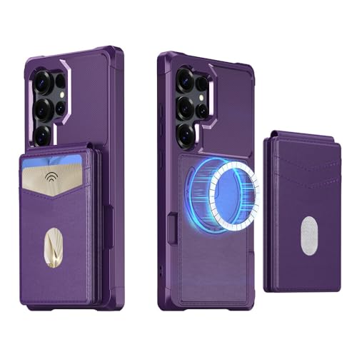 Étui portefeuille cuir Samsung Galaxy A17 4G/5G magnétique amovible violet