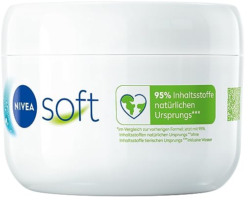 NIVEA Soft Crema hidratante refrescante, crema ligera con vitamina E y aceite de jojoba 100% natural, crema para la piel de absorción rápida para una hidratación intensa (375 ml)