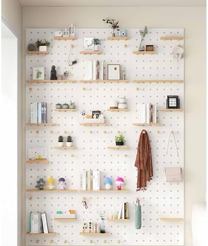 Modular Wooden Pegboard Wall Organizer Panel, 12mm Thick for Home & Garage Tool Storage, Versatile Display Solution, Durable & Stylish Hanging System