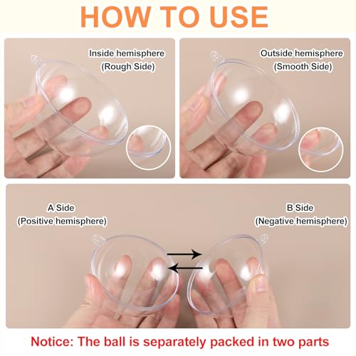 Boules de Noël transparentes à remplir 100 mm pour créer vos décorations - 5
