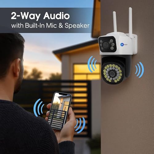 Image of Maizic Smarthome Mini SuperCamX 36IR Dual Lens 5MP+5MP Wireless Outdoor CCTV Camera | Dual Screen View | Color Night Vision | AI Human Detection | 2-Way Audio | WiFi Security Camera