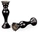 Jonathan Charles Country Farmhouse Painted Honey Black Distressed Candle Holder