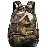 XKASKDFKE Ganzjahres Wohnstätte Kinderrucksack Rustikales Landhaus - Klimaneutrales Standardmaterial One Size
