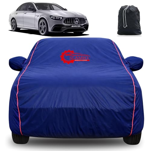Image of 100% Waterproof Car Cover for Mercedes AMG E53 | All-Weather, Dustproof & UV Protection | Heavy-Duty 3-Layer Fabric | Custom Fit with Mirror & Antenna Pocket | Navy Blue