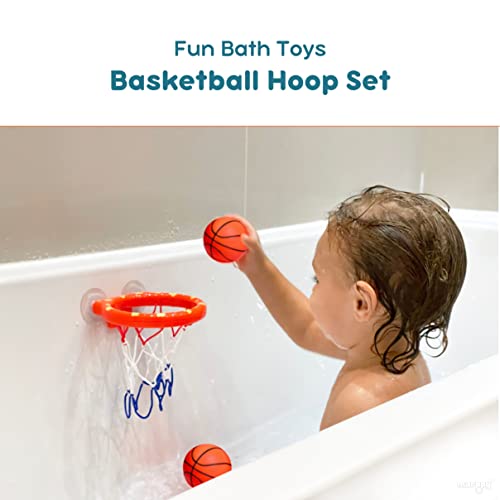 Marppy Bath Toys, Bathtub Basketball Hoop For Toddlers Kids, Boys And Girls With 4 Soft Balls Set & Strong Suction Cup, Bathtub Shooting Game & Fun Toddlers Bath Toys For Boys Or Girls #TOP4