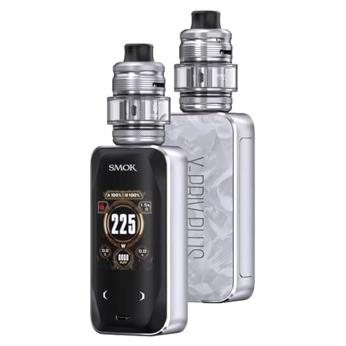 Smok X - priv plus Kit | smok X - priv plus mod 225w avec 5.5ml top remplissage TF - D Tank - pot pour D - Coil 0.15/0.23ohm cigarette électronique DTL sans nicotine (Coquille blanche)