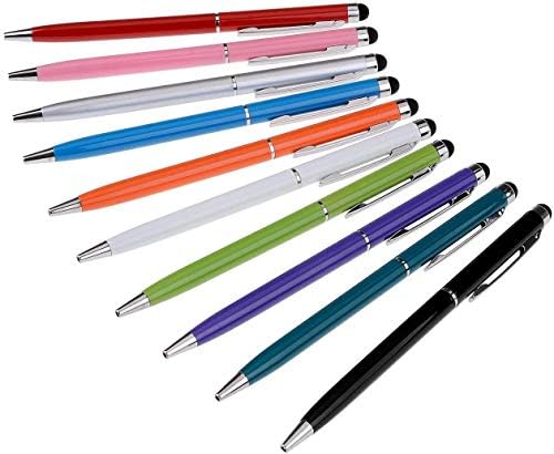 Yizhet 10 PCS 2-in-1 Stylus Touch Pen + Ball Point Pen compatible with iPhone iPad Samsung and all Capacitive Screens Devices Smartphone Tablet (Multi-coloured(Thin))