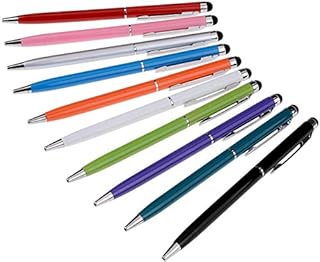 Yizhet 10 PCS 2-in-1 Stylus Touch Pen + Ball Point Pen compatible with iPhone iPad Samsung and all Capacitive Screens Devices Smartphone Tablet (Multi-coloured(Thin))