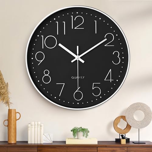 ZHHGOO Reloj de Pared Moderno 30 cm, Movimiento de Cuarzo Silenci...