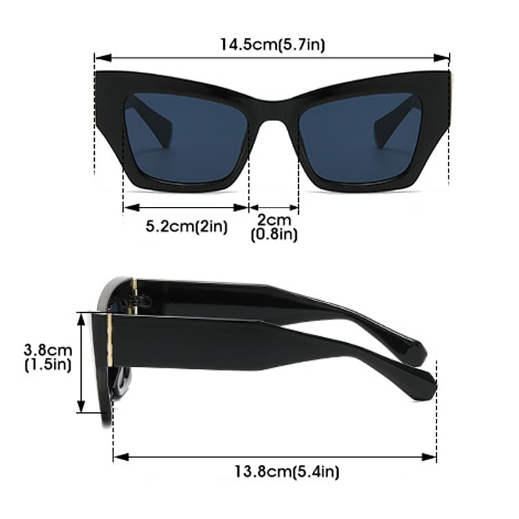 bullabulling Cat Eye Sunglasses for Women Cateye Frames Fashion Vintage Square Classic Retro Sun Glasses3