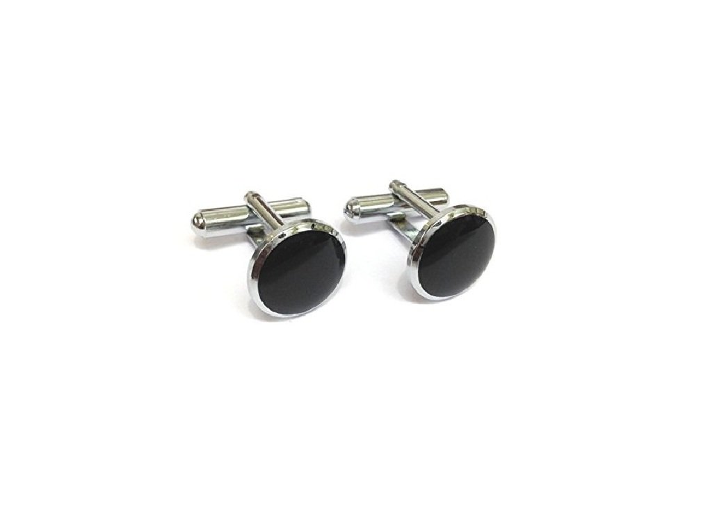 michelangelo Classic Round Black Cufflinks for Men – Stainless Steel Formal Shirt Accessories-picture-10