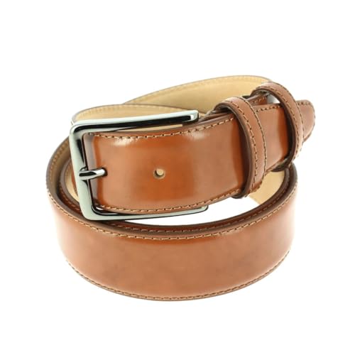 Ceinture homme Lazio Tony & Paul cuir marron châtaigne fabriqué en Italie