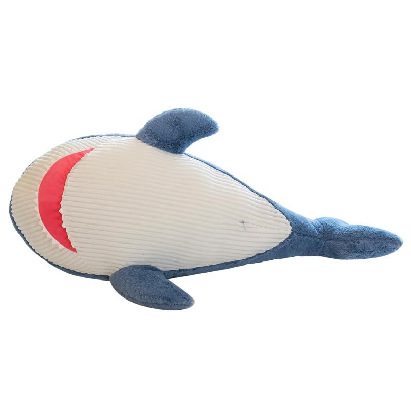 Riesenhai Hai Plüschtier,hai Plüsch Kissen,Plüsch-Hai-Spielzeug, weiches Hai-Kissen,Hai-Plüschkissen,Stofftierhaie,Stofftier,Kissen für Bett,Rückenkissen Puppe Geschenk für Kinder (110cm,Blau)