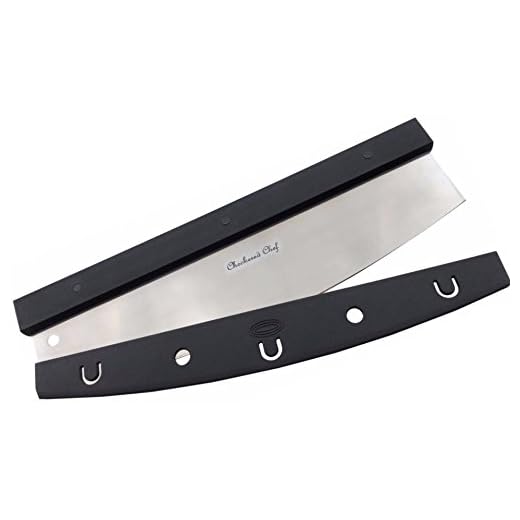 Premium Pizza Cutter by Checkered Chef - Rocker Blade With Protective Cover/Case/Holder/Sheath. Heavy Duty Stainless Steel with Premium Comfort Grip Handle. Dishwasher Safe.