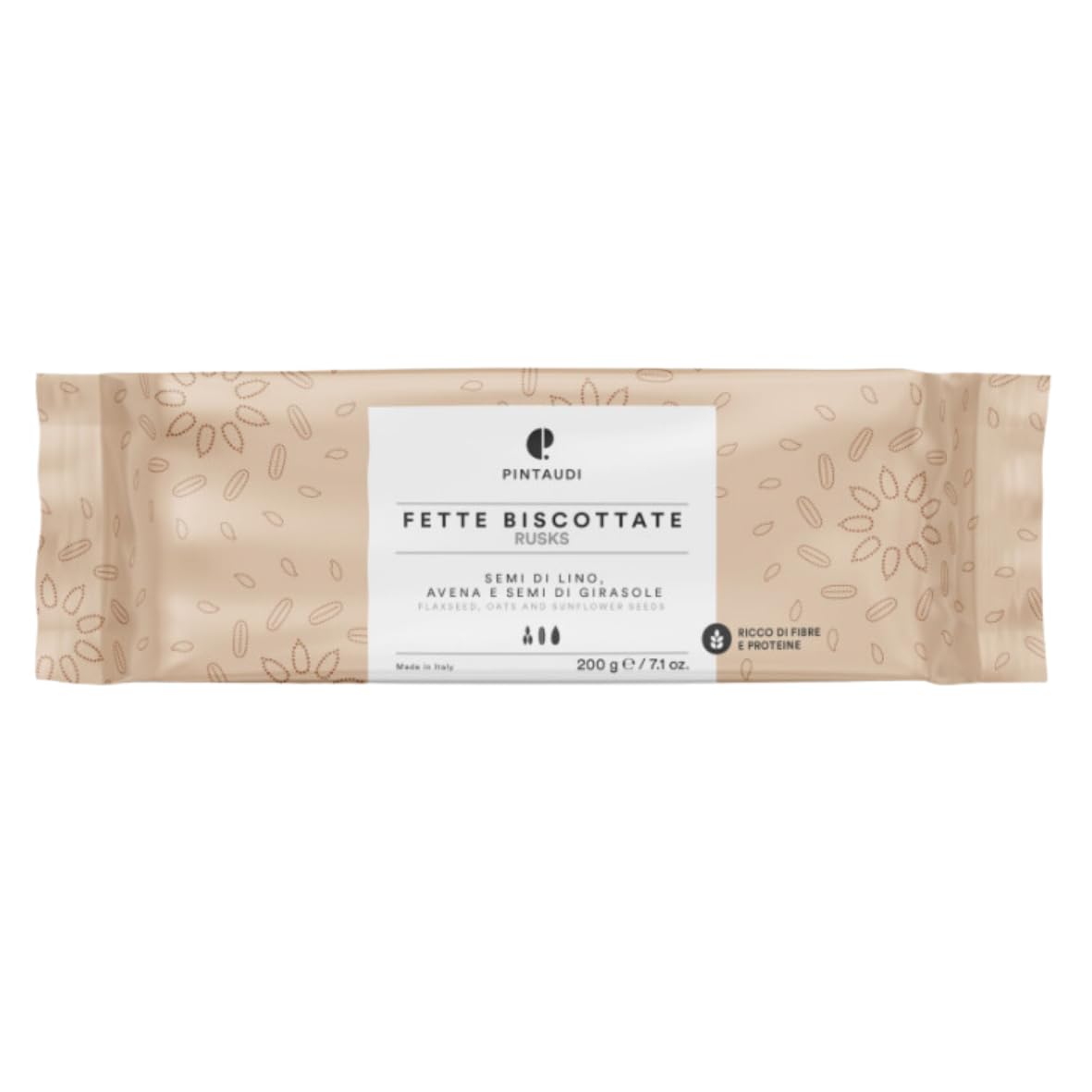 Fette Biscottate Pintaudi Semi di Lino, Avena e Semi di Girasole Pacco da 200 g