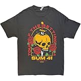 Rock Off officially licensed products T shirt unisexe Sum 41 : Tour '24 Pt.2 Skull & Roses (gris anthracite) (Ex Tour), multicolore, Taille unique