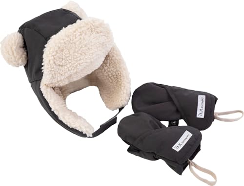 Image of 7AM Enfant Cub Set Benji - Soft Plush Sherpa Cub Hat & Mittens Set, Machine Washable | Warm Coziest Hat & Mittens Set