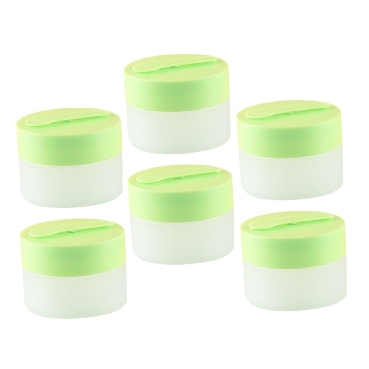 PartyKindom Contenitori per Trucchi in Plastica con Coperchio, 6 Pz, Tondo con Cucchiaio Magnetico, Versione con Fondo Sostituibile, per Trasporto e Prodotti la Curacapelli