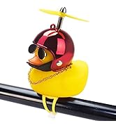 wonuu Rubber Duck Toy Car Ornaments Yellow Duck Car Dashboard Decorations Squeeze Duck Bicycle Ho...