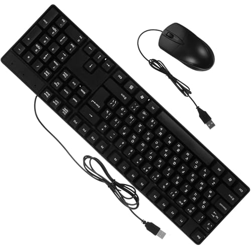 Teclado y ratón USB negro de 104 teclas en ABS, periféricos elegantes para PC de oficina