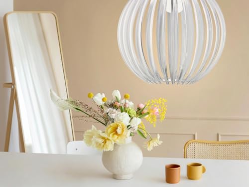Lustre tombant chrome E27 suspension plafonnier acrylique transparent - 7