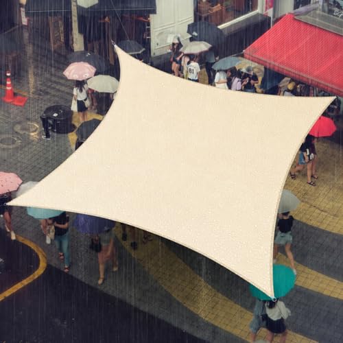 Amgo 7' x 12' Beige Rectangle Waterproof Sun Shade Sail...